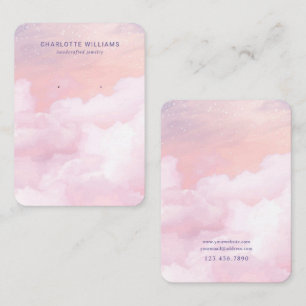 Pink Sky Cloud Custom Jewelry Display Card