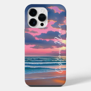 Pink Sky Gorgeous beach sunset iPhone 14 Pro Max Case