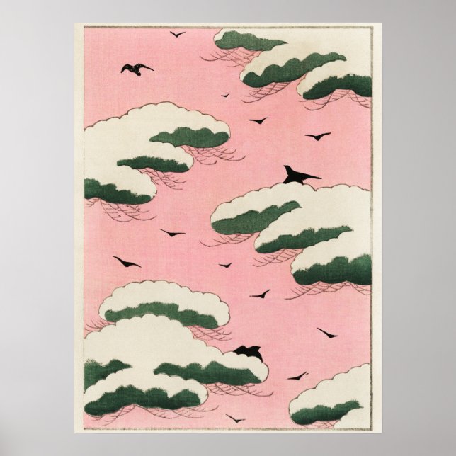 Pink sky illustration from Bijutsu Sekai Poster (Front)