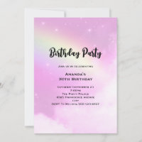 Pink Sky with Lemon Yellow Rainbow Birthday