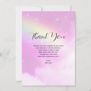 Pink Sky with Lemon Yellow Rainbow Thank You