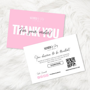 Pink Sleek Modern Business Thank You Card