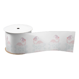 Pink Sleep Dinosaur Ribbon Satin Ribbon