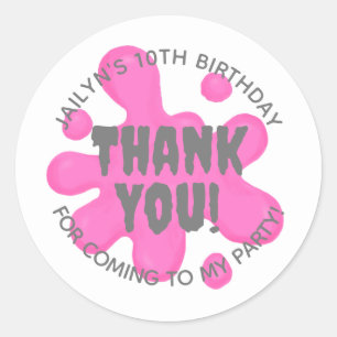 Pink Slime Party Favour Sticker