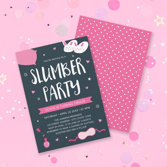 Pink Slumber Party Birthday Invitation (Creator Uploaded)