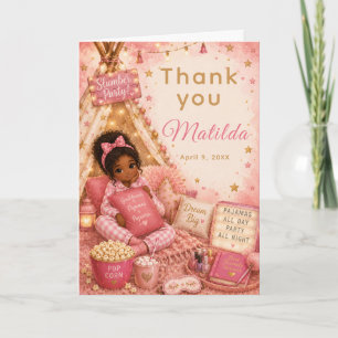 Pink Slumber Party Celebration Thank You Card
