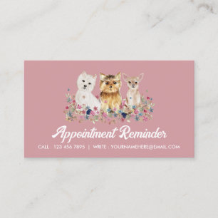 Pink Small Dogs Paw Pet Sitter Appointment Business Card