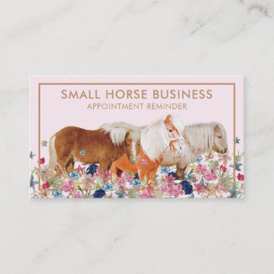 Pink Small Horse Riding Breeding Pony Appointment Business Card