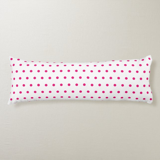 Pink Small Polka Dot White Custom Colour Cute Girl Body Cushion (Front)