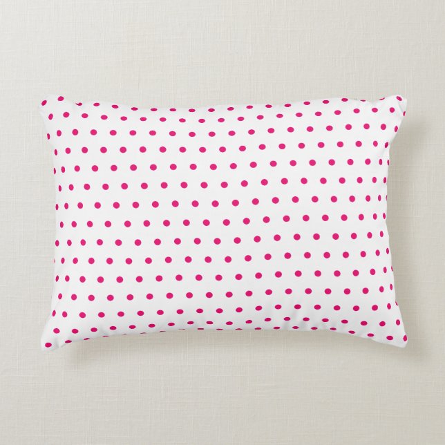 Pink Small Polka Dot White Custom Colour Cute Girl Decorative Cushion (Front)