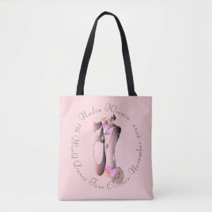 Pink Smaller Ballerina Toe Shoe Dance Troupe Tote