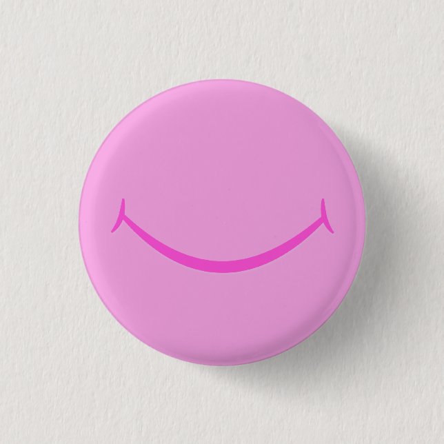 Pink Smile 3 Cm Round Badge (Front)