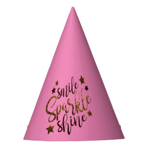Pink Smile, Sparkle, Shine Party Hat