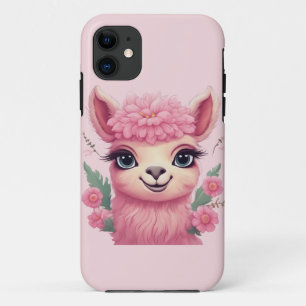 Pink Smiling Baby Lama Case-Mate iPhone Case