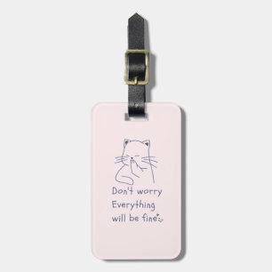 Pink & Smiling Cat Luggage Tag