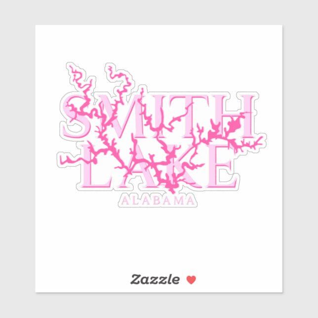 Pink Smith Lake Alabama Vinyl Sticker (Sheet)