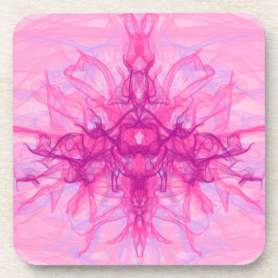 PINK SMOKE - Modern and abstract Fractal Art - Coaster