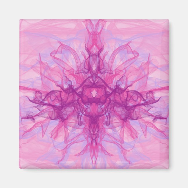 PINK SMOKE - Modern and abstract Fractal Art - Magnet (Front)