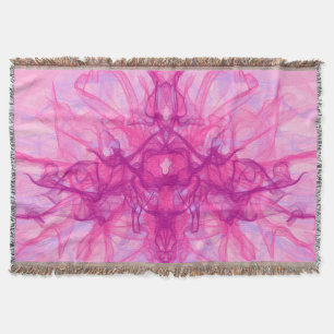 PINK SMOKE - Modern and abstract Fractal Art - Throw Blanket