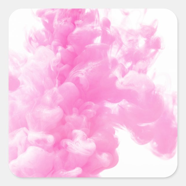 pink smoke square sticker (Front)