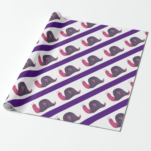 Pink Snail Wrapping Paper (Unrolled)