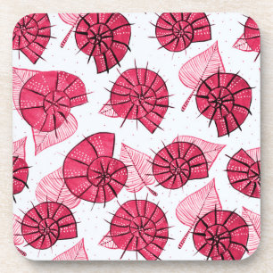 Pink Snails Pattern Girly Zoology Coaster