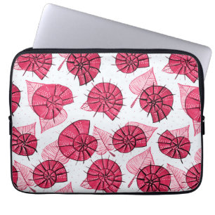 Pink Snails Pattern Girly Zoology Laptop Sleeve