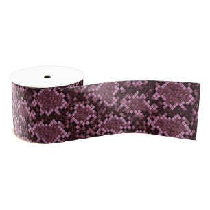 Pink Snake Print Grosgrain Ribbon