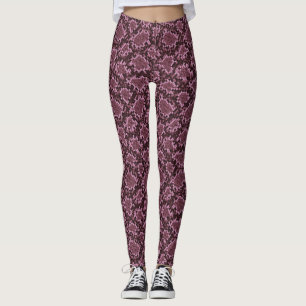 Pink Snake Print Leggings