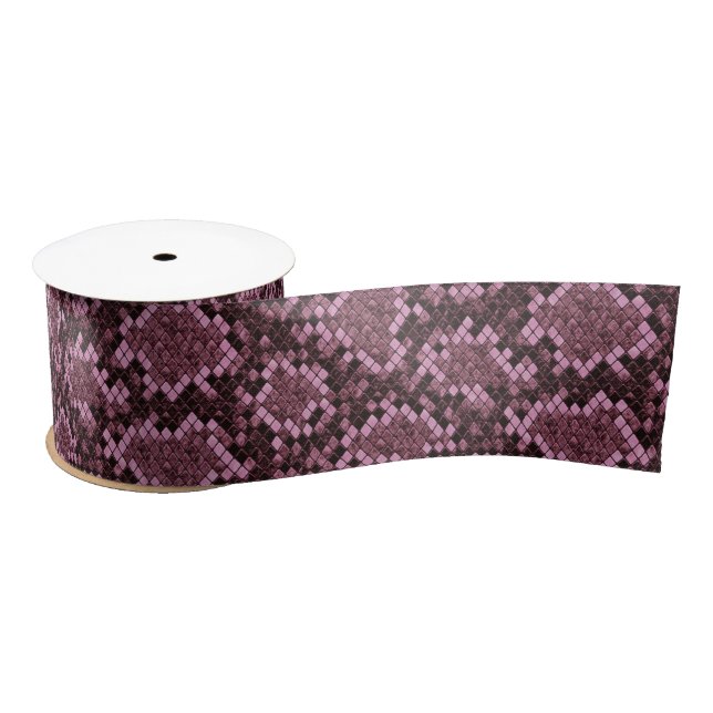 Pink Snake Print Satin Ribbon (Spool)