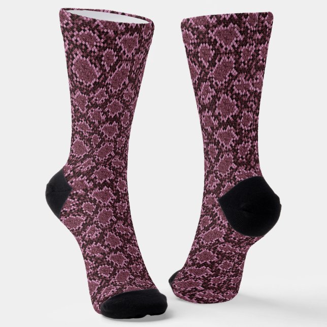 Pink Snake Print Socks (Angled)