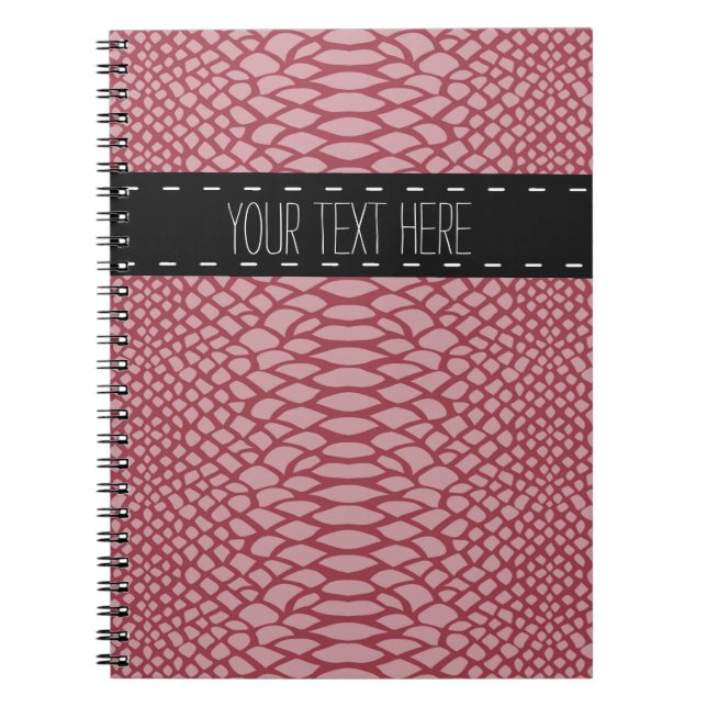 Pink Snake Print Spiral Notebook (Front)