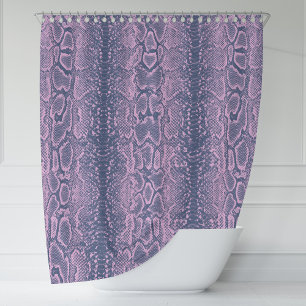 Pink Snake Skin Animal Print Shower Curtain
