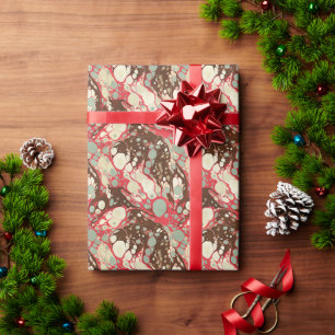 Pink Snake Skin Marbled Pattern Wrapping Paper