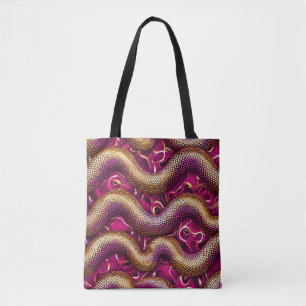 Pink Snakes Pattern 🐍💗 Bold Edgy Aesthetic Tote Bag