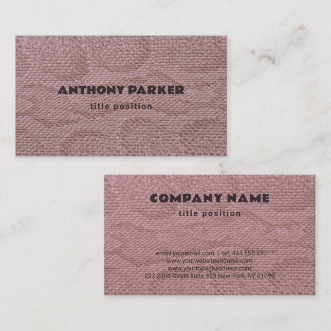 Pink Snakeskin  Business Card (Front/Back)