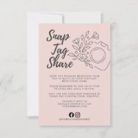 Pink Snap Tag Share Small Business Thank You Card