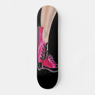 Pink Sneakers Black Skateboard