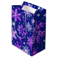 Pink Snow Flakes Medium Gift Bag