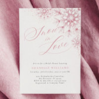 Pink Snow in Love Bridal Shower Invitation