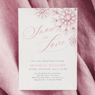 Pink Snow in Love Bridal Shower Invitation