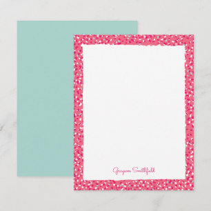 Pink Snow Leopard Print Personal Stationery Card