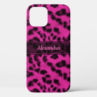 Pink Snow Leopard Skin Print, Name Customised