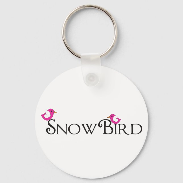 Pink Snowbird Key Ring (Front)