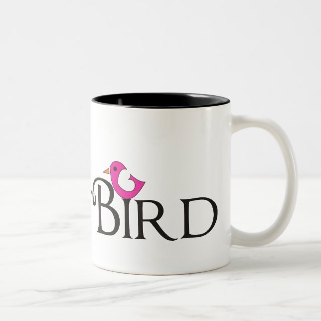 Pink Snowbird Two-Tone Coffee Mug (Right)