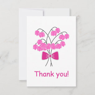 Pink snowdrops floral thank you card