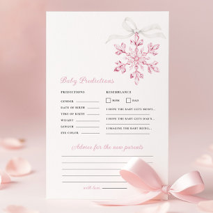 Pink Snowflake Baby Shower Prediction Advice Game