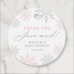 Pink Snowflake Baby Shower Thank You Snow Much Favour Tags<br><div class="desc">Say thank you to friends and family for attending your baby shower with these elegant snowflake themed favour tags.</div>