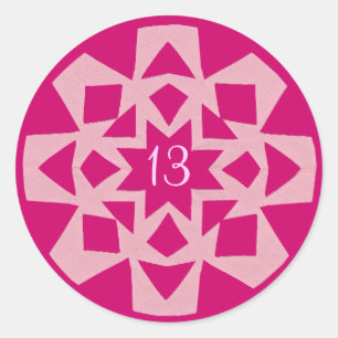 Pink Snowflake Bat Mitzvah Classic Round Sticker