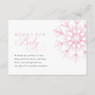 Pink Snowflake Books For Baby Enclosure Card